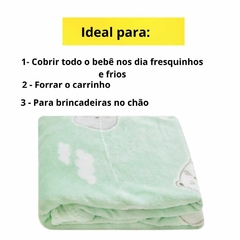 Kit Cobertor Microfibra Manta Bebe Infantil + Lençol Avulso em Malha Para Berço Americano - Dallas Baby Enxoval