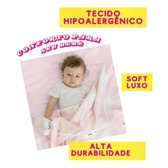 Kit Cobertor Microfibra Bebe Estampado Manta1,10x80cm + Cueiro Flanelado Bebê Papi Composê Com Três unidades - loja online