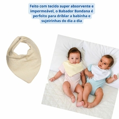 Imagem do Kit fralda de Pano Bebe + Lençol Avulso em Malha Berço Americano + Babador Bandana Atoalhado Bebê