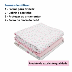 Kit Cobertor Microfibra Bebe Estampado Manta1,10x80cm + Cueiro Flanelado Bebê Papi Composê Com Três unidades - comprar online