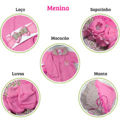 Saída Maternidade Menino Menina Bebe Kit Com 5 Peças 100% Algodão - comprar online