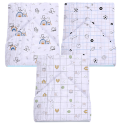 Kit Toalhão Toalha De Banho Bebe Com Capuz Soft Premium Fralda Três Camadas Papi Criança Infantil Com Duas e Com Três Toalhas - Dallas Baby Enxoval