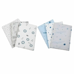 Kit Cueiro Flanelado Manta Charutinho Bebe 80x60 Estampado Papi 100% Algodão 6 Peças - comprar online