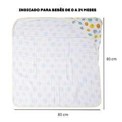 Toalha De Banho Bebe Soft Com Capuz Tecido de Fralda Duas Camadas Papi Karinho Infantil Criança recém Nascido - Dallas Baby Enxoval