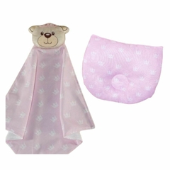 Kit Naninha Para Bebe Com Prendedor de Chupeta E Bichinhos De Pelucia+Travesseiro Anatômico Bebê