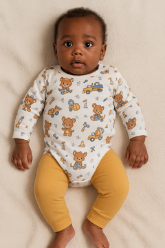 Conjunto Body ML e Calça - Coleção Raposinha - LITTLE BIRDS BABY LTDA