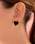 Aretes de corazones negro - Dorado