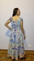 Vestido de seda longo Afrodite - Estampa porcelana - comprar online