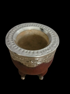 Mate imperial cuero con virola cortada cincelada en internet