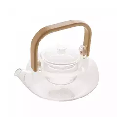 Chaleira de Vidro com Alça de Bambu 800ml - comprar online