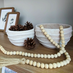 Colar Decorativo em Madeira Bege - Kaza 8