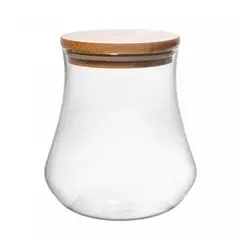 Pote Hermético de Vidro com Tampa de Bambu 1L