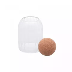Pote de Vidro Canelado com Tampa Esfera 550ml - loja online