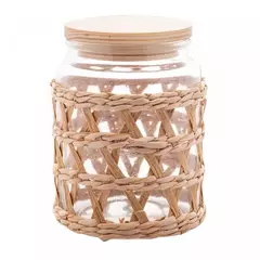 Pote Hermético de Vidro com Fibra Natural e Tampa de Rolha 750ml - comprar online