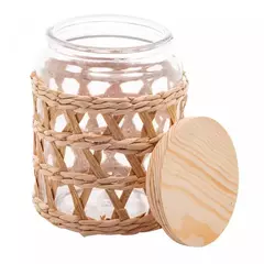Imagem do Pote Hermético de Vidro com Fibra Natural e Tampa de Rolha 750ml
