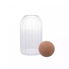 Pote de Vidro Canelado com Tampa Esfera 760ml - loja online