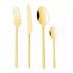 Faqueiro 24 Peças de Aço Inox Firenze Dourado - comprar online