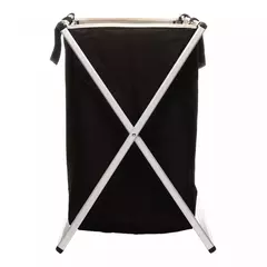Imagem do Cesto para Lavanderia de Poliéster com Alças e 3 Compartimentos Dobrável 65cm x 38cm x 57cm