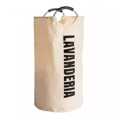 Cesto para Lavanderia de Poliéster com Alça em Alumínio Branco 57cm x 38cm x 69,5cm - Kaza 8