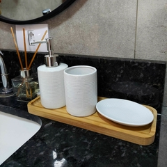 Conjunto 3 Peças para Banheiro de Cerâmica Lille Branco na internet