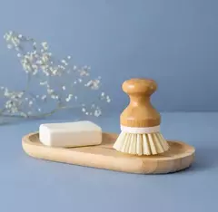 Escova de Limpeza Redonda com Cabo Curto de Bambu na internet