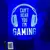 Neon gamer 3d lâmpada led night light configuração de jogos rgb lâmpadas inf na internet