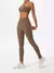 Conjunto esportivo feminino de duas peças, peito crossover roupas de yoga, ginastica, academia, corrida