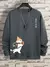 Rua casual feminino/masculino pulôver kawaii desenhos gato animados impressão na internet