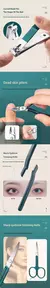 conjuntos de manicure portátil kits de pedicure preto brilhante, conjunto cortador de unhas e ferramentas de cuidados pessoais com tesoura de sobrancelha. - Lux