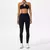 Conjunto esportivo feminino de duas peças, peito crossover roupas de yoga, ginastica, academia, corrida
