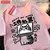 Camisa estilo larga com estampa de gato - loja online