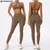 Conjunto esportivo feminino de duas peças, peito crossover roupas de yoga, ginastica, academia, corrida - comprar online