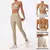 Conjunto esportivo feminino de duas peças, peito crossover roupas de yoga, ginastica, academia, corrida - loja online
