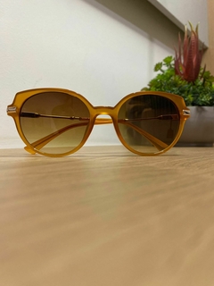 Óculos de Sol Blogueira Redondo ANNE - Laranja- Acetato/Metal - - loja online