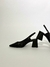 Scarpin SlingBack Tela Preto Couro - comprar online