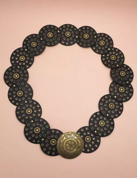 Cinto Boho Couro Preto