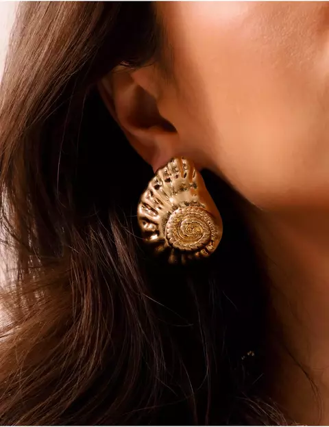 Brinco Maxi Concha Fosco Ouro - comprar online