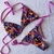 Bikini flores y tiras rosas