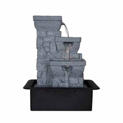 Fuente De Agua Grande Cascada Torre Piedra Luz Led 38cm