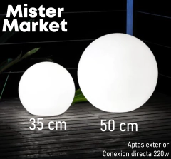 Esfera Luminosa Plastico Grande Jardin Rayun - Mister Market Mayorista