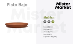 Terracota Plato Bajo Barro Blum - Mister Market Mayorista