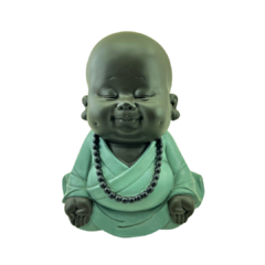 Figura rativa Niño Buda Resina 18cm Zen verde - comprar online