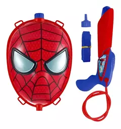 Mochila Con Pistola De Agua Spiderman 39x28x7cm Verano Sb Rojo
