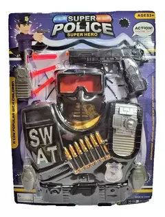 Kit Super Policia C/pechera Pistola + Accesorios Disfraz - comprar online