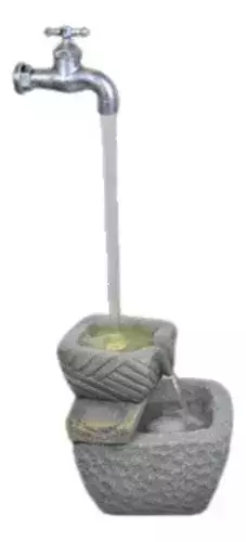 Fuente De Agua Gigante Canilla 80cm Cascada Cuencos