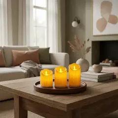 Set X3 Velas A Pilas Decoracion Hogar Centro De Mesa Zn - Mister Market Mayorista