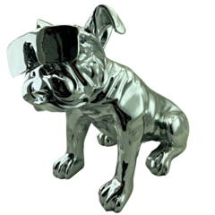 Figura Perro Bulldog Sentado 26cm Estatua Lentes en internet