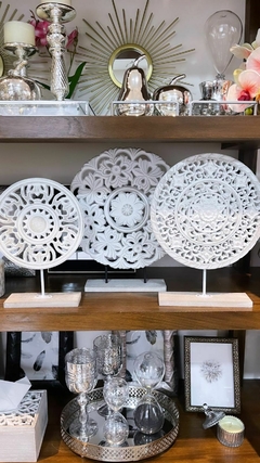 Escultura Mandala Vintage Figura Madera Deco 33x25cm Vv - Mister Market Mayorista