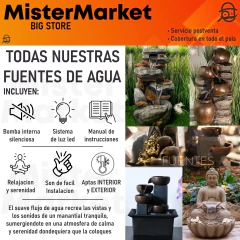 Fuente De Agua Chica Pared 3 Caidas Vasija + Led 18cm Tm Ct - comprar online