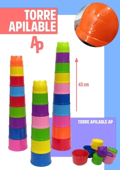 Torre Apilable Encastre Juego Didactico Aprendizaje Ap - Mister Market Mayorista